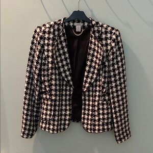 Cache black and white check women’s Jacket size 8